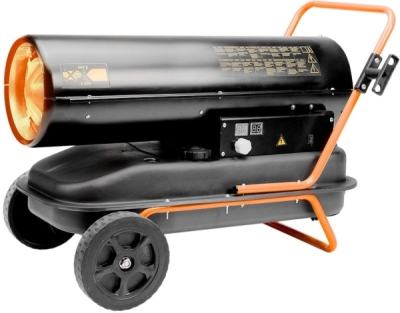 Mobil dieselvarmer 30 kW med termostat og hjul