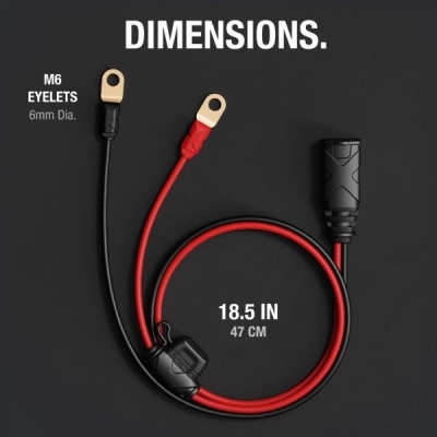 X-Connect batteriadapter med M6-ringkabelsko og sikring