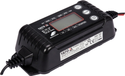 Elektronisk batterilader 6/12 V med LCD-display – 1/4 A