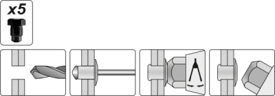 Håndbetjent popnittetang 3,2–6,4 mm – 330 mm