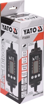 Elektronisk batterilader 6/12 V med LCD-display – 1/4 A