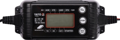 Elektronisk batterilader 6/12 V med LCD-display – 1/4 A