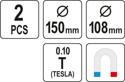 Magnetiske skåle – 2 dele, Ø108 og Ø150 mm
