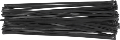 Genåbnelige kabelbindere 7,6 × 450 mm – 50 stk. sort