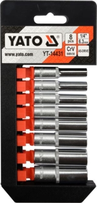 1/4" langt toppesæt – 8 dele