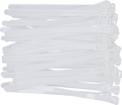 Aftagelige kabelbindere 7,6 x 150 mm – 50 stk. – hvide