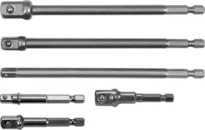 Sekskantadaptere til toppe – 1/4", 3/8" og 1/2", 6 dele
