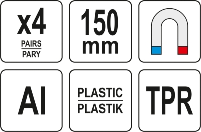 Udskiftelige magnetiske beskyttelsesbakker til skruestik – 150 mm, 4 par