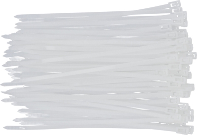 Genåbnelige kabelbindere 4,8 x 200 mm – 100 stk. – hvide