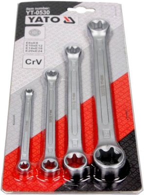TORX-ringnøglesæt i CrV-stål – 4 dele, E6-E24