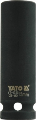 Lang slagtop 1/2" – 15 mm, 78 mm, 6-kant