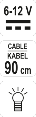 LED spændingstester til bil 6-12 V med 90 cm kabel
