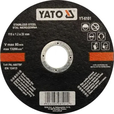 Skæreskive til metal og rustfrit stål 115 x 1,2 mm
