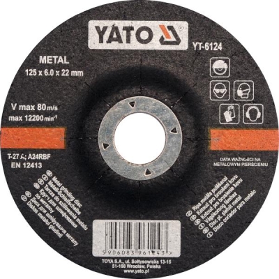 Slibeskive til metal 125 x 6 mm