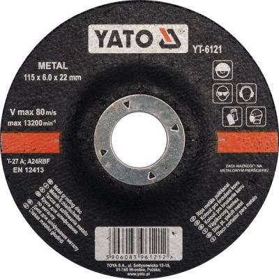 Slibeskive til metal 115 x 6,0 x 22 mm