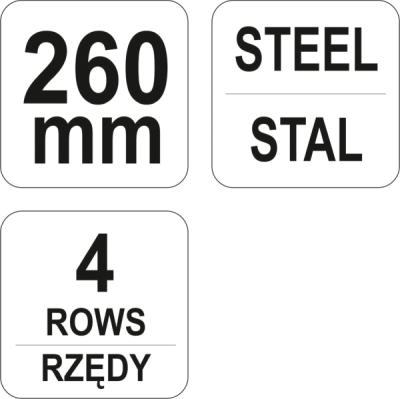 Ståltrådsbørste med plasthåndtag – 4 rækker, 260 mm