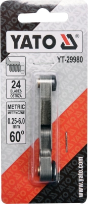 Metrisk gevindmåler med 24 blade – 0,25-6,0 mm