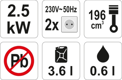 2700 W benzindrevet strømgenerator med AVR