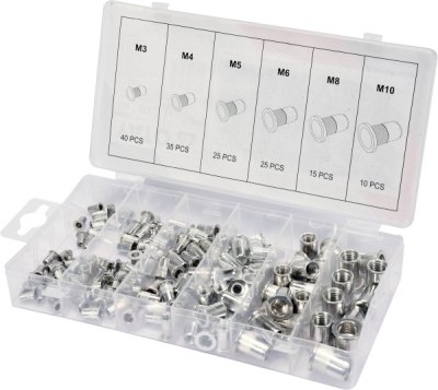 Aluminium blindnittemøtrikker M3-M10 – 150 dele