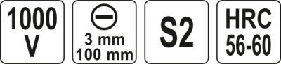 1000 V isoleret skruetrækker 3,0 x 100 mm