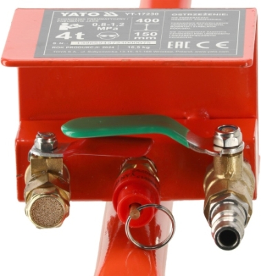 YATO pneumatisk luftpudedonkraft 4 ton med adapter