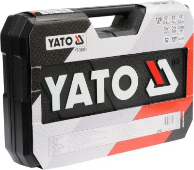 Komplet værktøjssæt 1/4", 3/8" og 1/2" – 129 dele