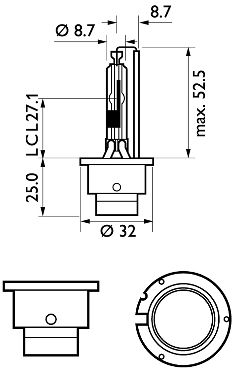 Xenon Vision D4R xenonpære 42 V 35 W P32d-6
