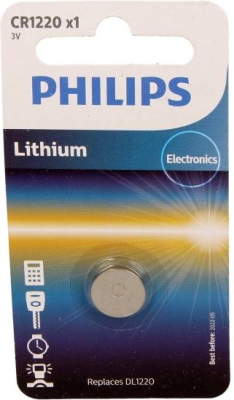 CR1220 3,0V Lithium Knapcellebatteri (12,5 × 2,0 mm), 1 stk.