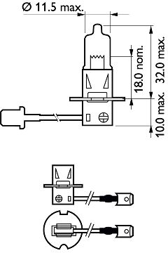 Vision H3 halogenpære 12 V 55 W PK22s