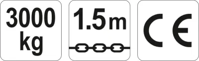 Håndkædetalje med løftearm – 3 ton, 1,5 m