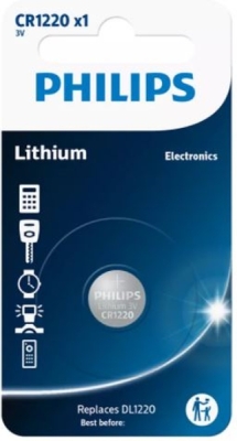 CR1220 3,0V Lithium Knapcellebatteri (12,5 × 2,0 mm), 1 stk.