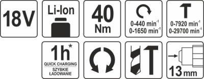18 V akku-slagboremaskine og skruemaskine – 40 Nm, solo