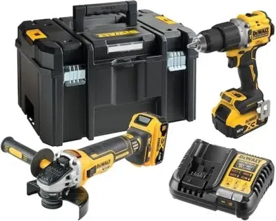DeWalt DCK2026P2T-QW 18V XR værktøjssæt med slagboremaskine og vinkelsliber