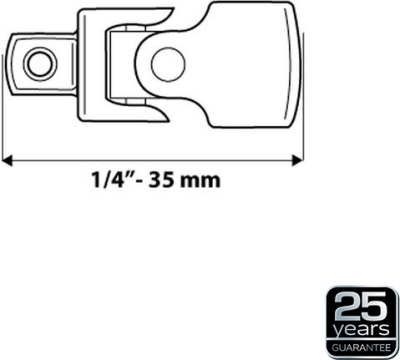 1/4" universalled i krom-vanadiumstål