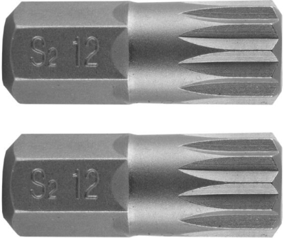 Spline-bits M12 x 30 mm i S2-stål – 2 stk.
