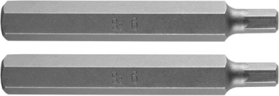 Sekskantbits 6 x 75 mm i S2-stål – 2 stk.