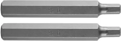 Sekskantbits 6 x 75 mm i S2-stål – 2 stk.