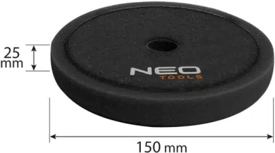 Blød polerpude 150 x 150 x 25 mm med velcro
