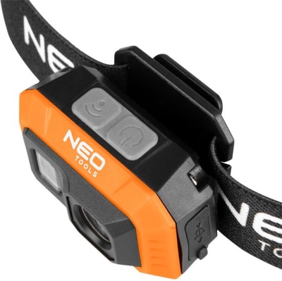 NEO genopladelig pandelampe 500 lm med USB, COB LED og bevægelsessensor – 12 stk.