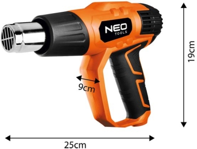 Digital varmepistol 2000 W med tilbehør og kuffert