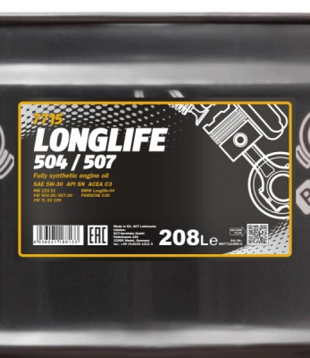 Mannol 5W30 208L. LONGLIFE 504/507