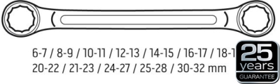 Professionelt ringnøglesæt 6–32 mm – 12 dele