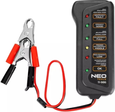 12 V LED-batteri- og ladetester