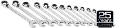 Vendbart skraldenøglesæt 8-19 mm – 12 dele
