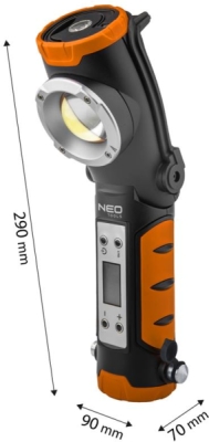 Batteridrevet arbejdslampe med kompressor – 800 lumen