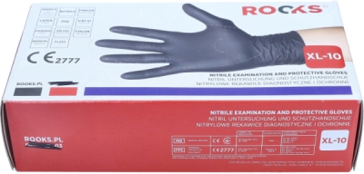 ROOKS Pulverfri nitrilehandsker – Sort, XL, 100 stk (Type 05)