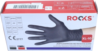 ROOKS Pulverfri nitrilehandsker – Sort, XL, 100 stk (Type 05)