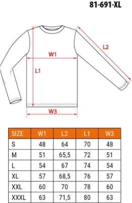 Langærmet T-shirt i sort – størrelse XL