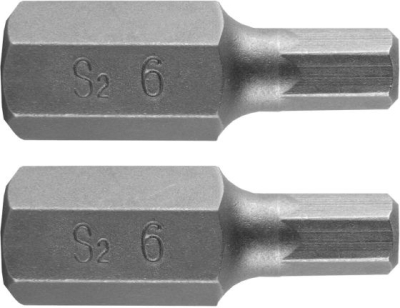 HEX-bits 6 x 30 mm i S2-stål – 2 stk.