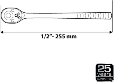 1/2" skraldenøgle 255 mm – 48 tænder